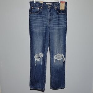 Levi's Womens Blue Low Pro Mid Rise Jeans with Distressed Knees - Size 30